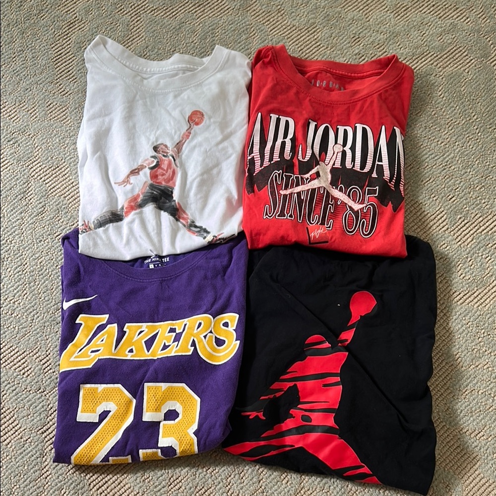 Nike Kids Graphic T-Shirt Set - Red, White, Purple, Black